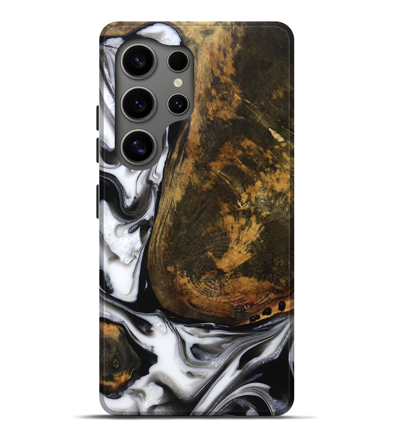 Galaxy S25 Ultra Wood Live Edge Phone Case - Brown (Black & White, 814824)