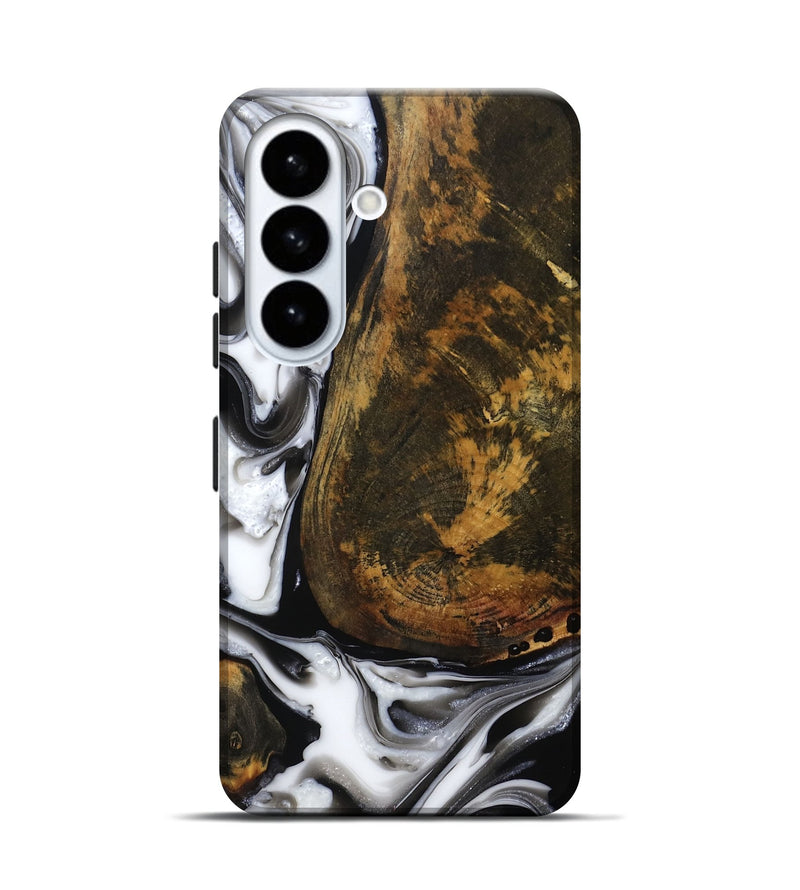 Galaxy S26 Wood Live Edge Phone Case - Brown (Black & White, 814824)