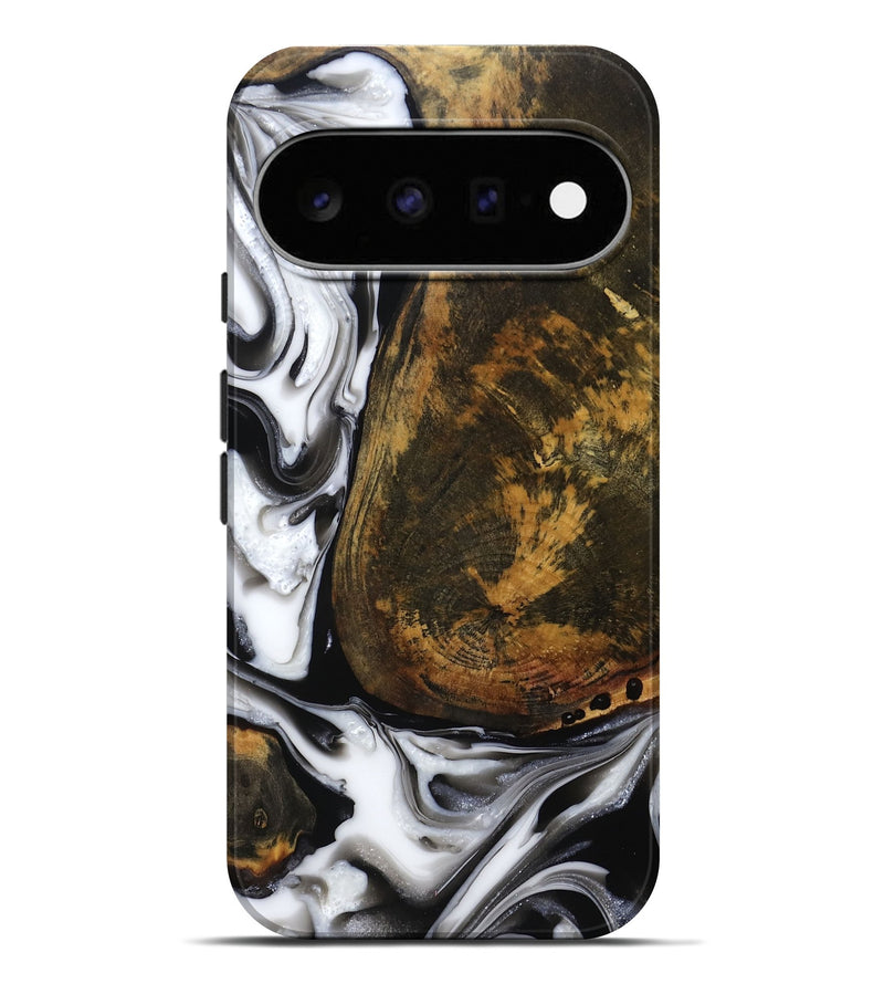 Pixel 11 Pro XL Wood Live Edge Phone Case - Brown (Black & White, 814824)
