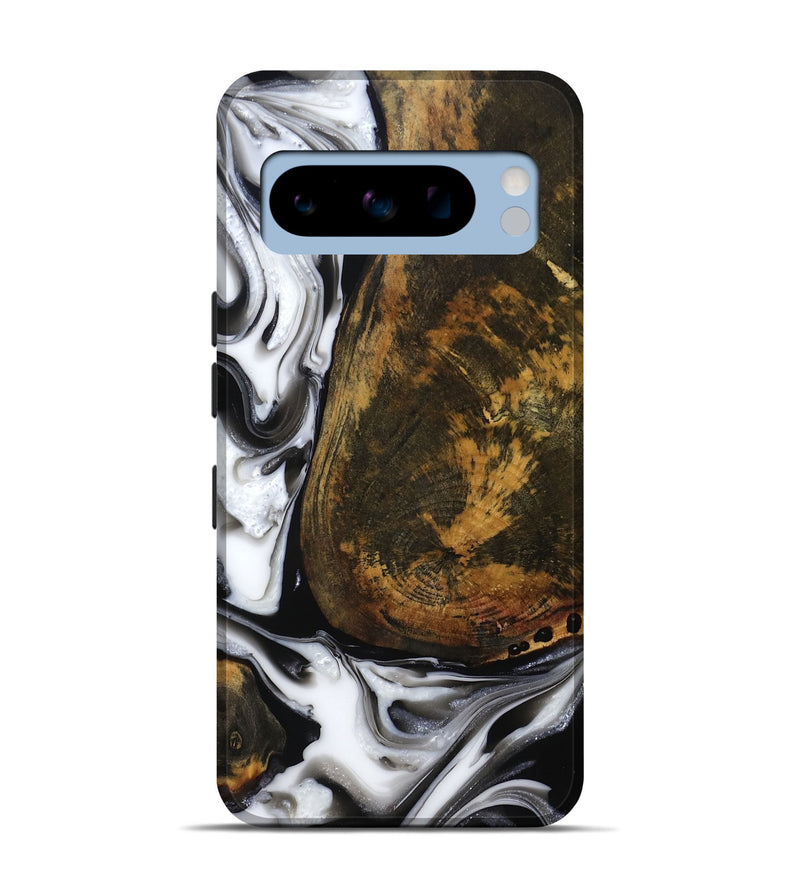 Pixel 8 Pro Wood Live Edge Phone Case - Brown (Black & White, 814824)