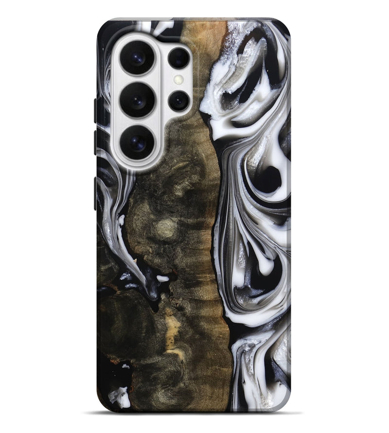 Galaxy S26 Ultra Wood Live Edge Phone Case - Nia (Black & White, 814826)