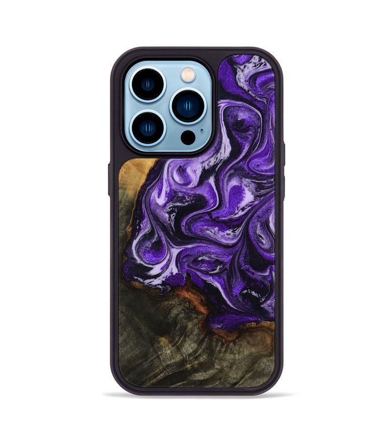 iPhone 14 Pro Wood Phone Case - Amirah (Purple, 814846)