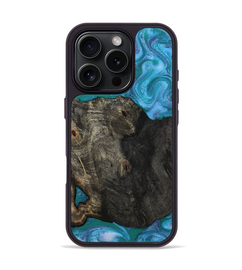 iPhone 16 Pro Wood Phone Case - Rubie (Blue, 814858)