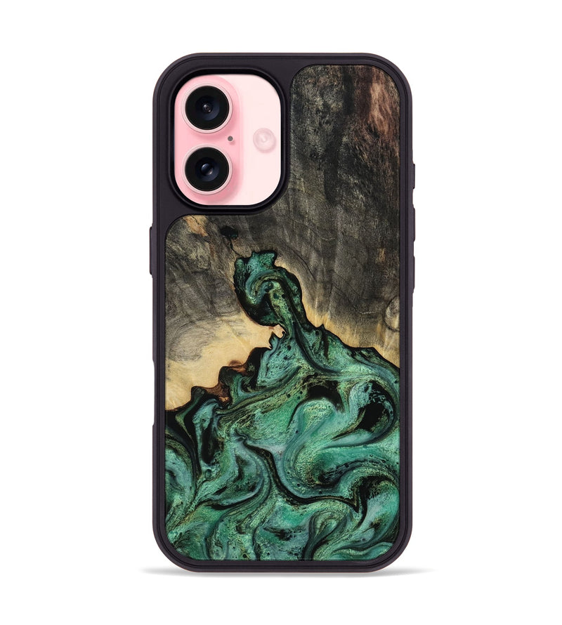 iPhone 16 Wood Phone Case - Candi (Green, 814861)