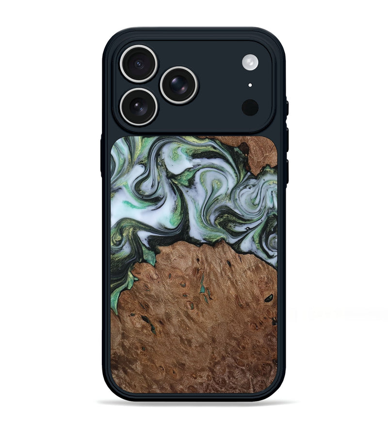 iPhone 17 Pro Max Wood Phone Case - Dina (Green, 814863)