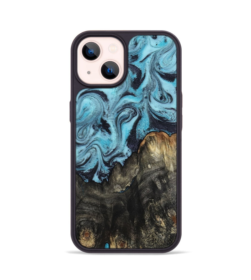 iPhone 14 Wood Phone Case - Sue (Blue, 815201)