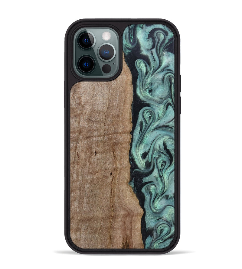 iPhone 12 Pro Max Wood Phone Case - Julio (Green, 815206)