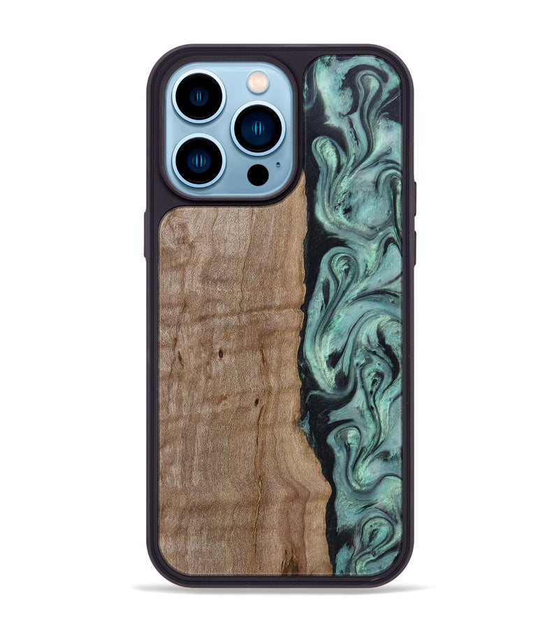 iPhone 14 Pro Max Wood Phone Case - Julio (Green, 815206)