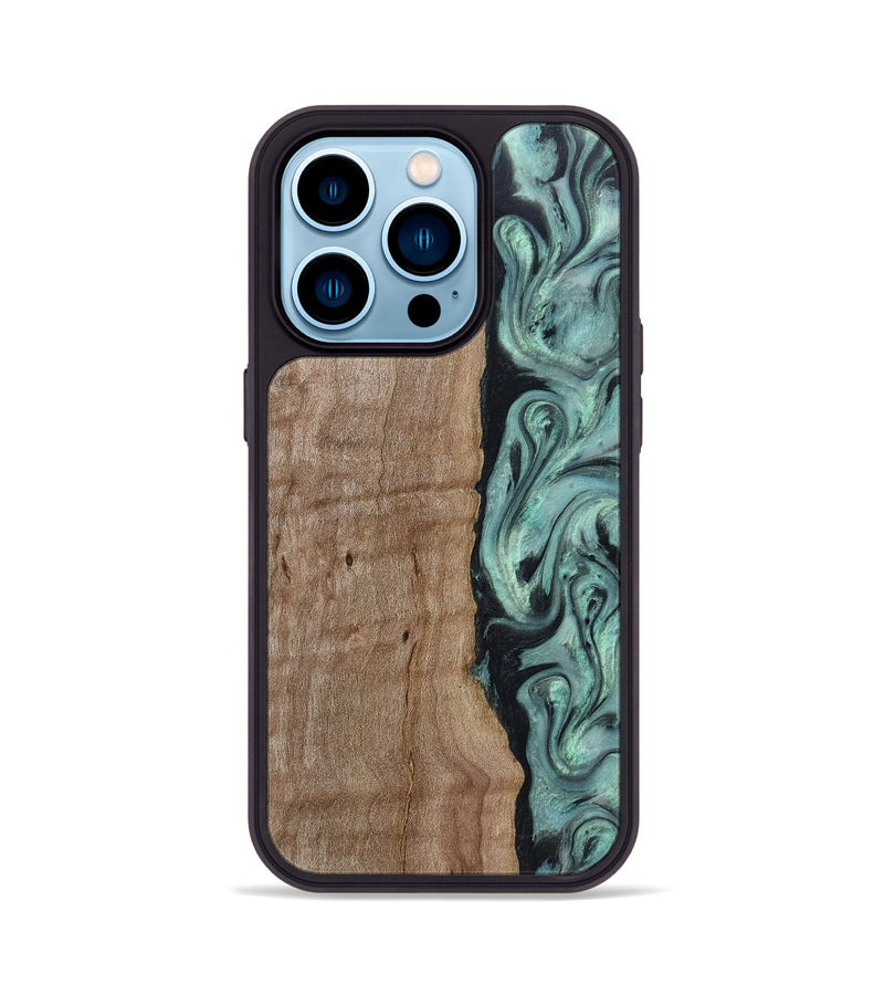 iPhone 14 Pro Wood Phone Case - Julio (Green, 815206)