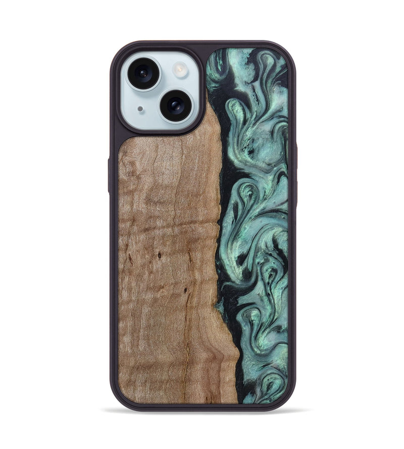 iPhone 15 Wood Phone Case - Julio (Green, 815206)