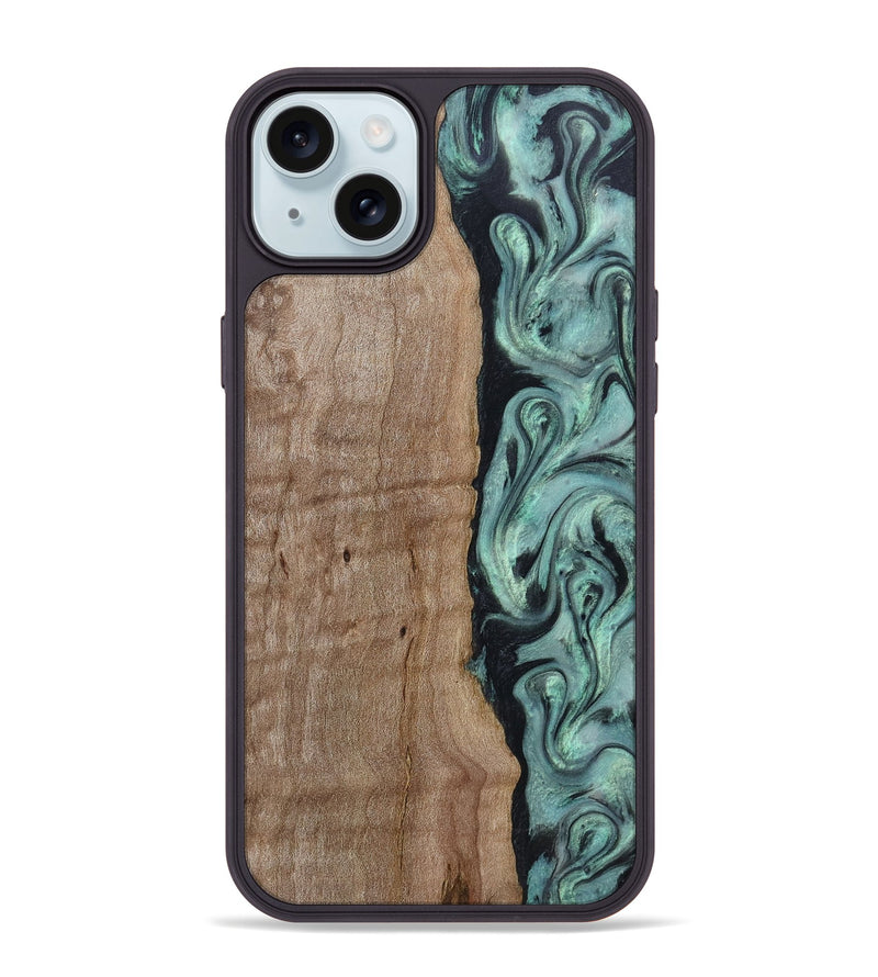 iPhone 15 Plus Wood Phone Case - Julio (Green, 815206)