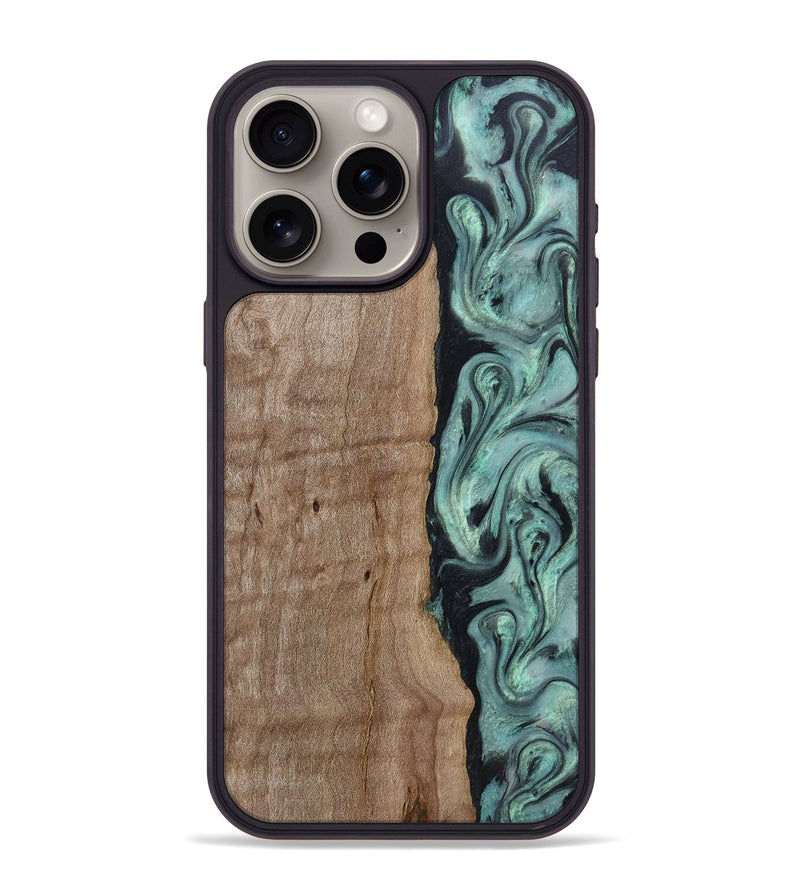 iPhone 15 Pro Max Wood Phone Case - Julio (Green, 815206)
