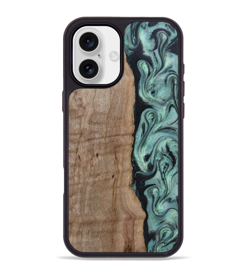 iPhone 16 Plus Wood Phone Case - Julio (Green, 815206)