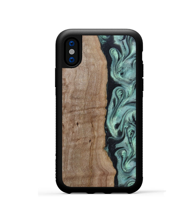 iPhone Xs Wood Phone Case - Julio (Green, 815206)