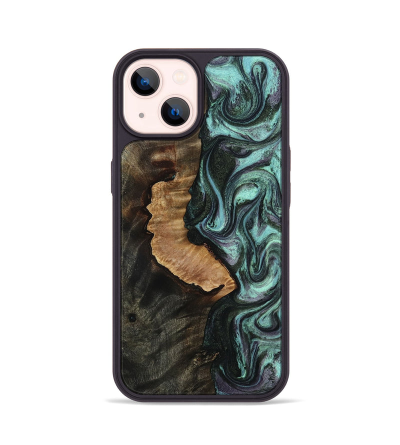 iPhone 14 Wood Phone Case - Adelia (Green, 815218)