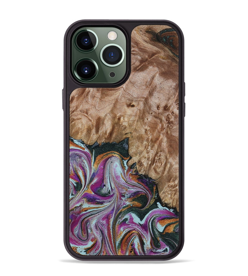 iPhone 13 Pro Max Wood Phone Case - Britney (Green, 815222)