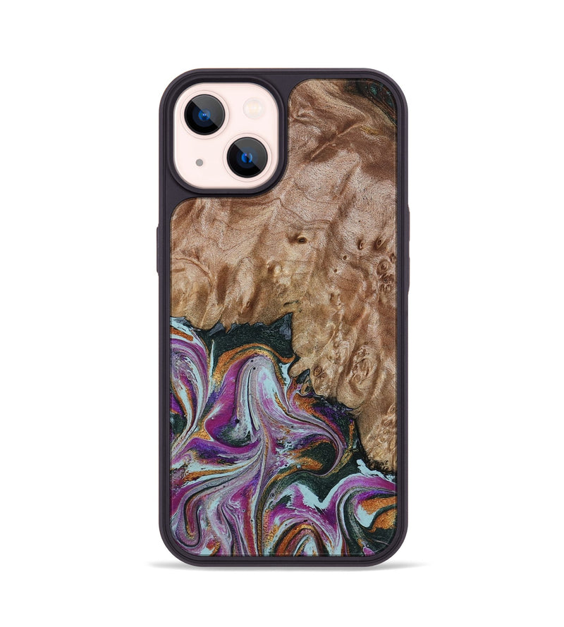 iPhone 14 Wood Phone Case - Britney (Green, 815222)