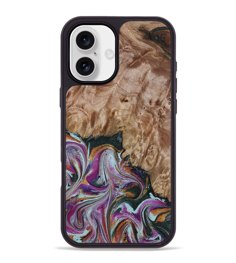 iPhone 16 Plus Wood Phone Case - Britney (Green, 815222)
