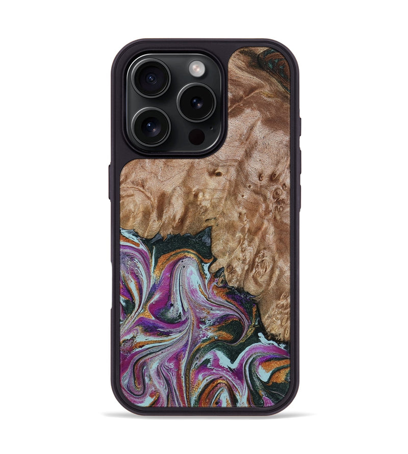 iPhone 16 Pro Wood Phone Case - Britney (Green, 815222)