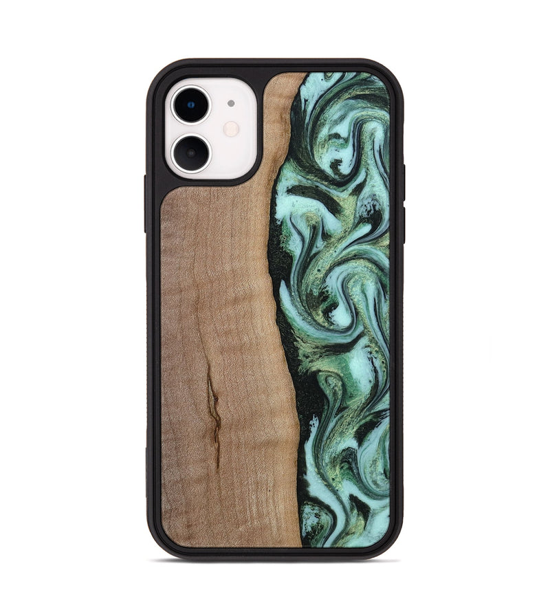 iPhone 11 Wood Phone Case - London (Green, 815224)