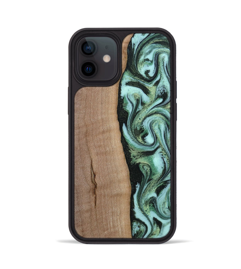 iPhone 12 Wood Phone Case - London (Green, 815224)