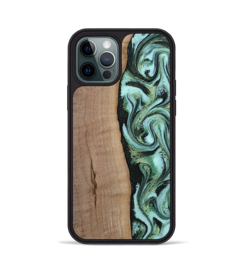 iPhone 12 Pro Wood Phone Case - London (Green, 815224)