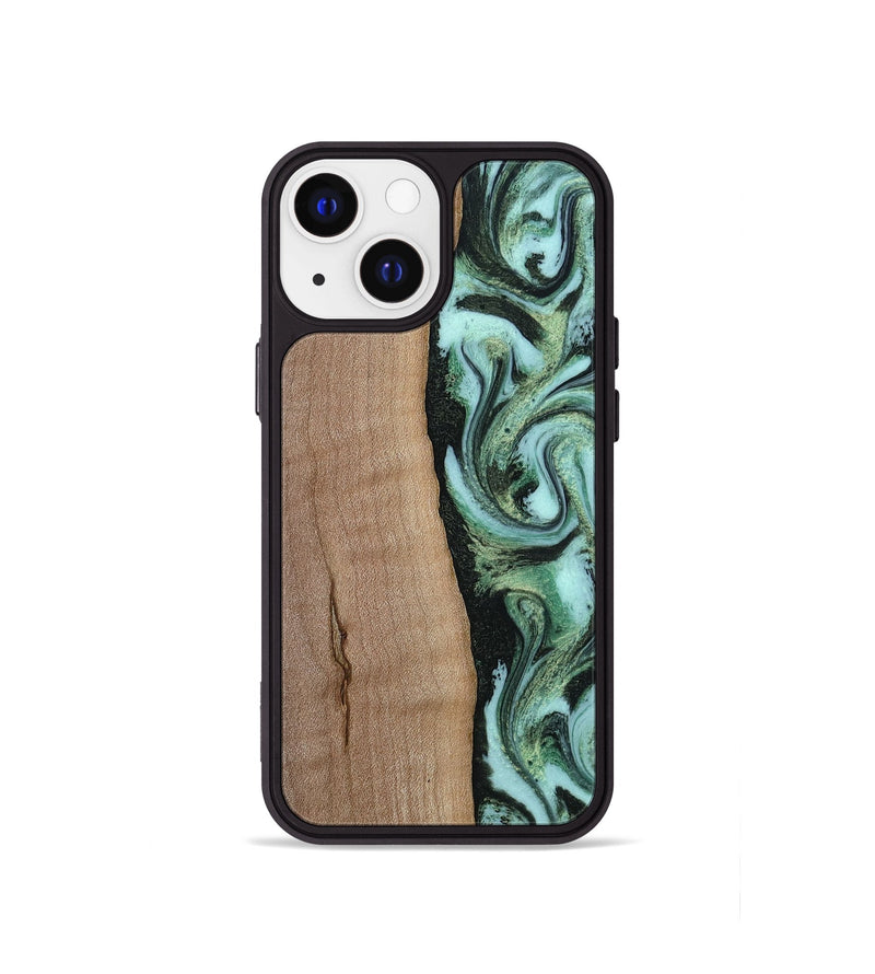 iPhone 13 mini Wood Phone Case - London (Green, 815224)