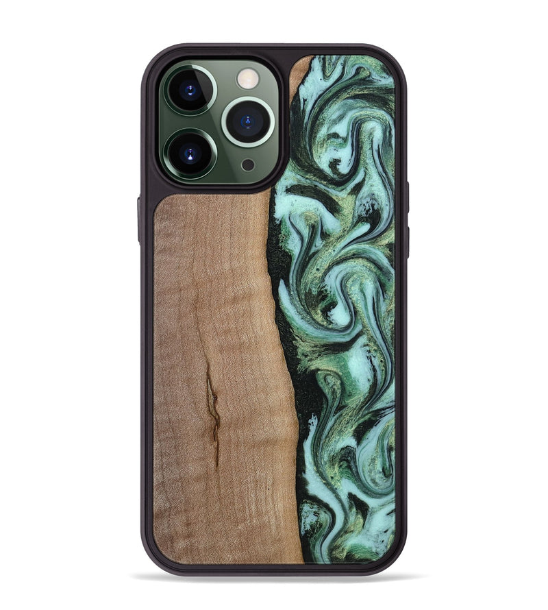 iPhone 13 Pro Max Wood Phone Case - London (Green, 815224)