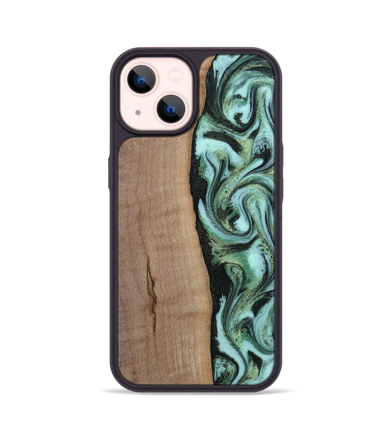 iPhone 14 Wood Phone Case - London (Green, 815224)