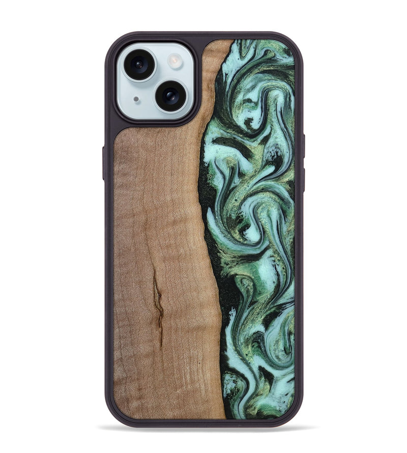 iPhone 15 Plus Wood Phone Case - London (Green, 815224)