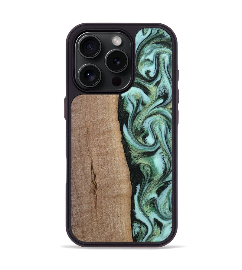 iPhone 16 Pro Wood Phone Case - London (Green, 815224)