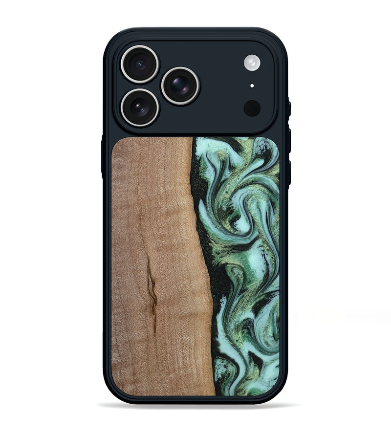 iPhone 17 Pro Max Wood Phone Case - London (Green, 815224)