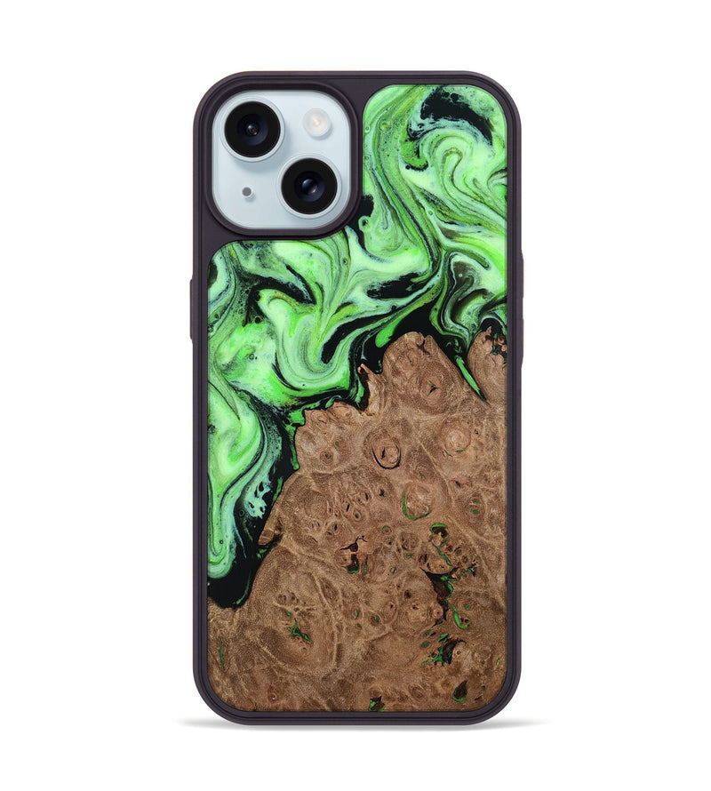 iPhone 15 Wood Phone Case - Ivan (Green, 815226)