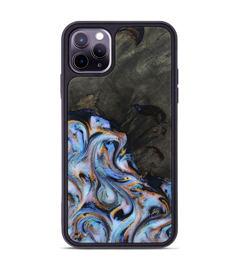 iPhone 11 Pro Max Wood Phone Case - Carolyn (Teal & Gold, 815231)