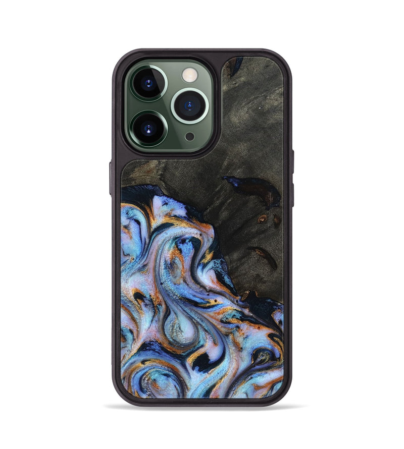 iPhone 13 Pro Wood Phone Case - Carolyn (Teal & Gold, 815231)