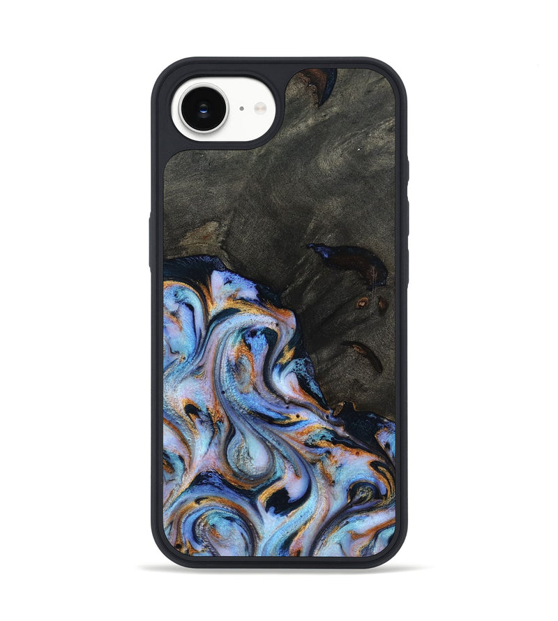 iPhone 16e Wood Phone Case - Carolyn (Teal & Gold, 815231)