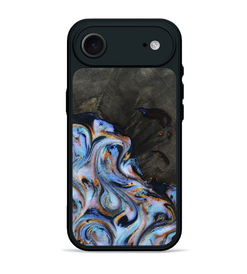 iPhone 17 Air Wood Phone Case - Carolyn (Teal & Gold, 815231)