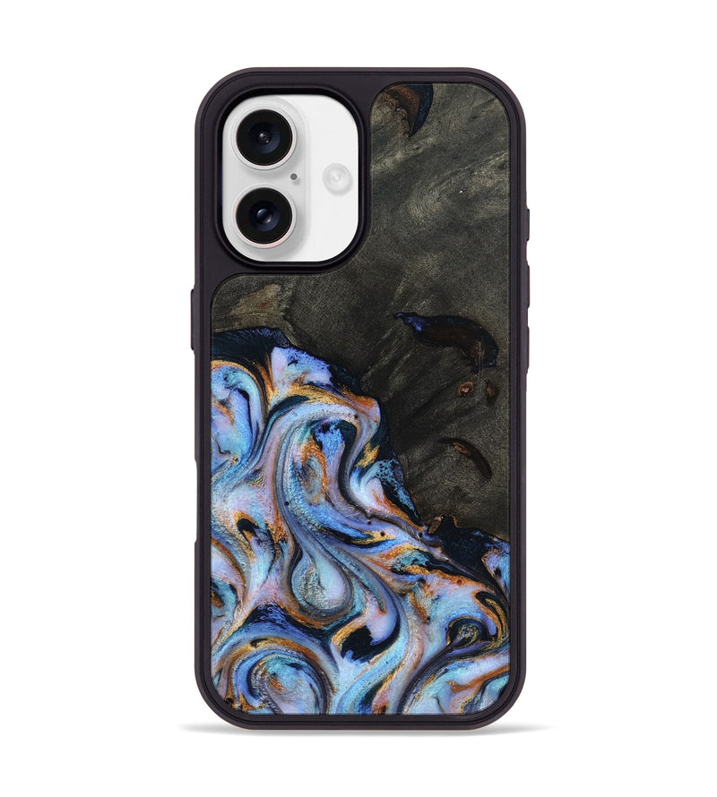 iPhone 17 Wood Phone Case - Carolyn (Teal & Gold, 815231)