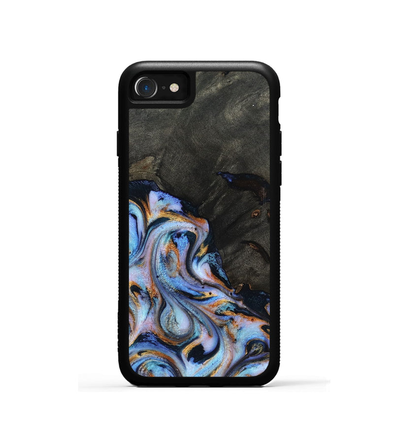 iPhone SE Wood Phone Case - Carolyn (Teal & Gold, 815231)