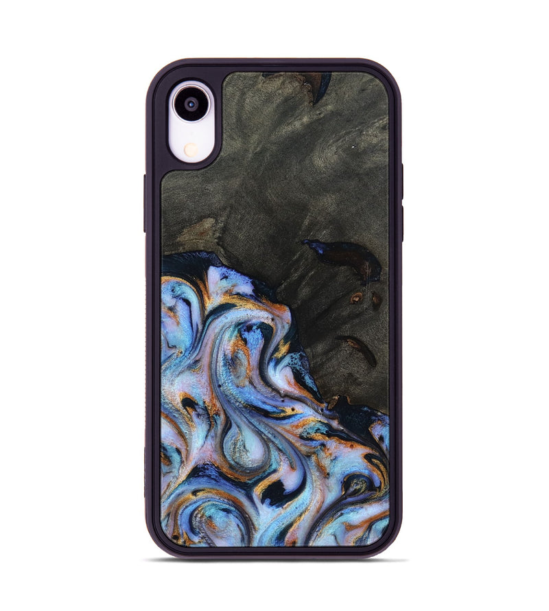 iPhone Xr Wood Phone Case - Carolyn (Teal & Gold, 815231)