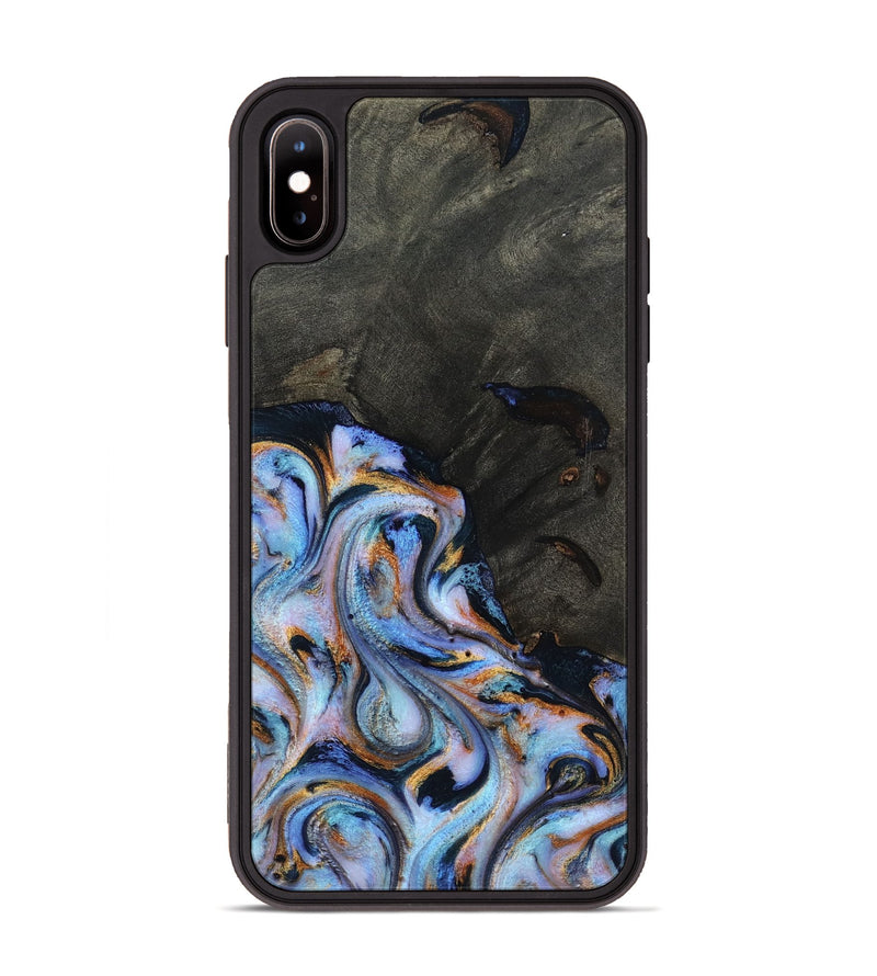 iPhone Xs Max Wood Phone Case - Carolyn (Teal & Gold, 815231)