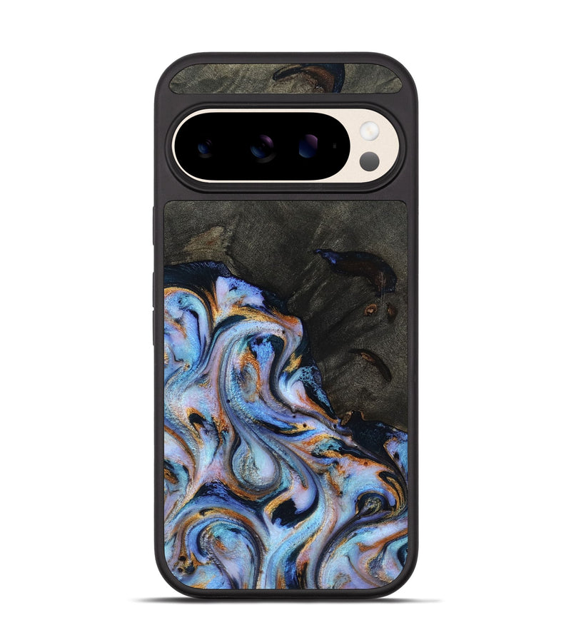 Pixel 10 Pro Wood Phone Case - Carolyn (Teal & Gold, 815231)