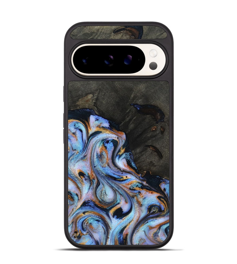 Pixel 9 Wood Phone Case - Carolyn (Teal & Gold, 815231)