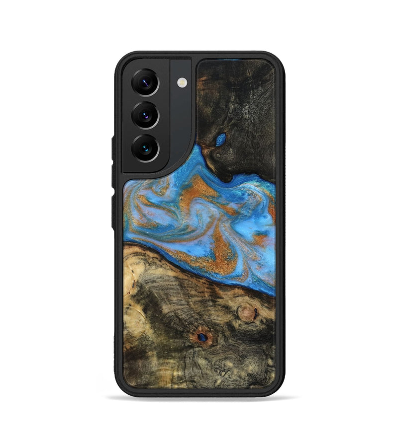 Galaxy S22 Wood Phone Case - Zander (Teal & Gold, 815233)