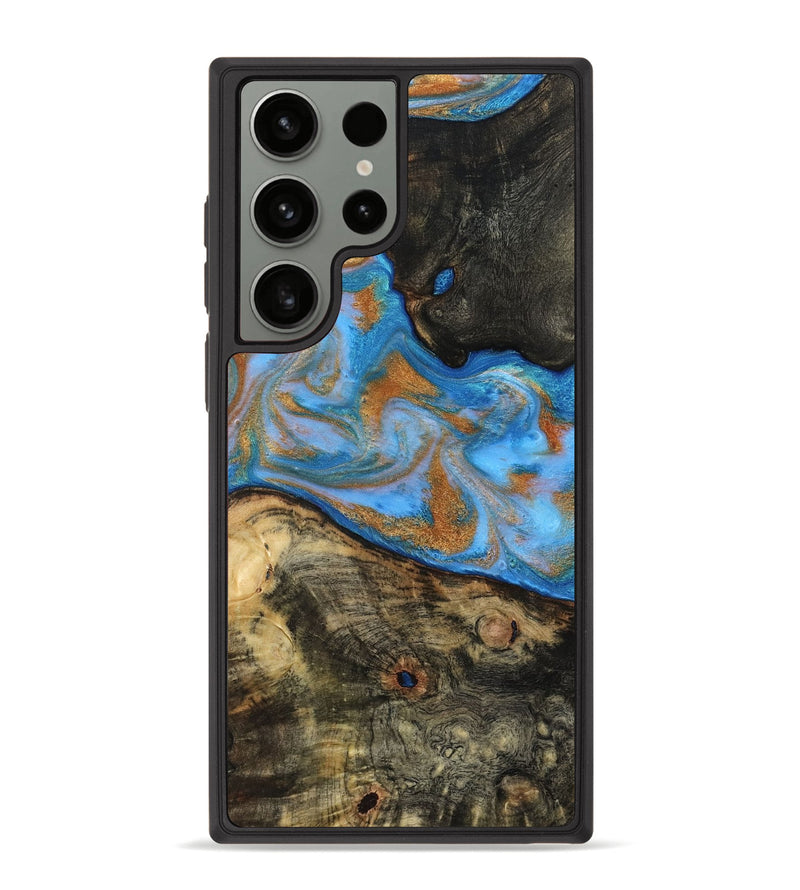 Galaxy S23 Ultra Wood Phone Case - Zander (Teal & Gold, 815233)