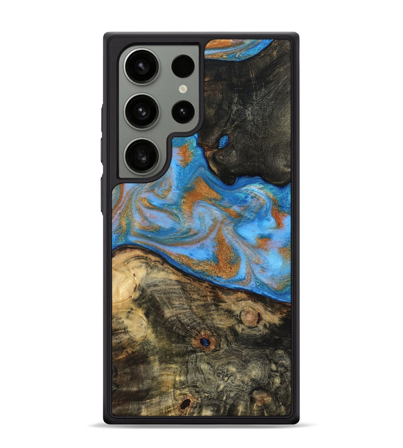 Galaxy S24 Ultra Wood Phone Case - Zander (Teal & Gold, 815233)