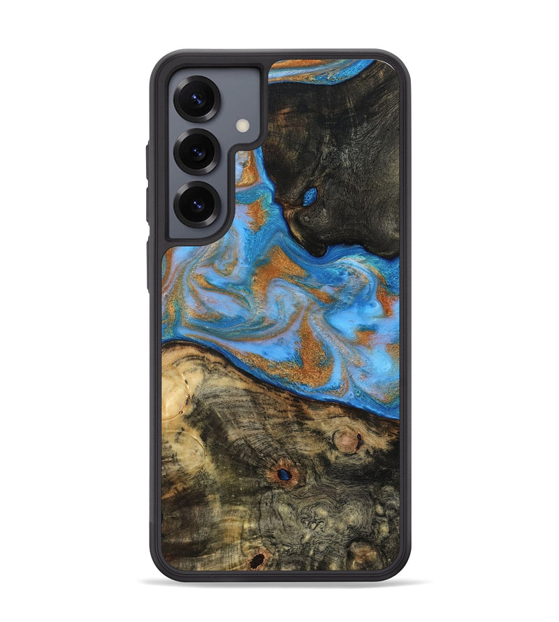 Galaxy S25 Plus Wood Phone Case - Zander (Teal & Gold, 815233)