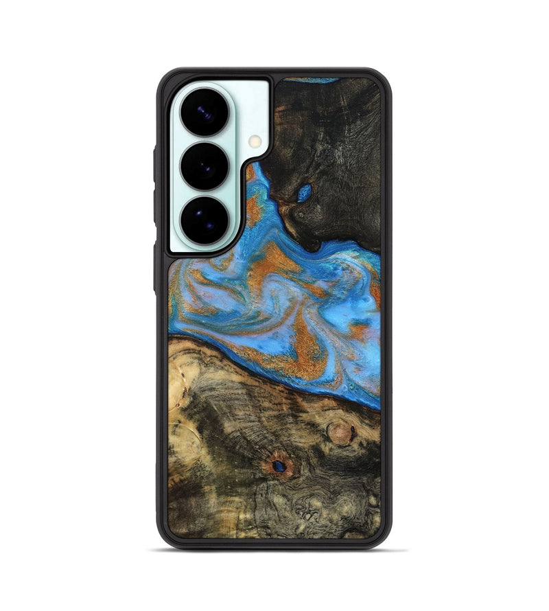 Galaxy S26 Wood Phone Case - Zander (Teal & Gold, 815233)