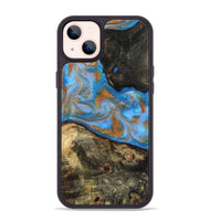 iPhone 14 Plus Wood Phone Case - Zander (Teal & Gold, 815233)