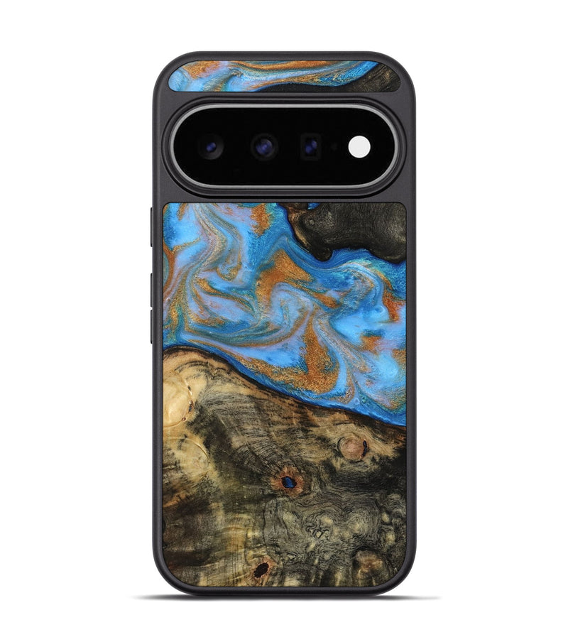 Pixel 11 Pro Wood Phone Case - Zander (Teal & Gold, 815233)